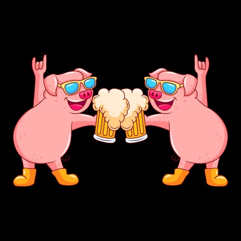 pig beer party sau team comic