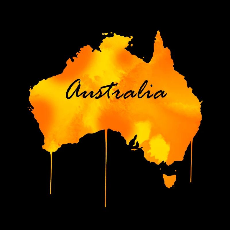 Australia DownUnder Continent Map World Map
