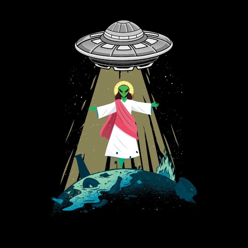 Jésus Alien Abduction UFO Believer Aliens Gift