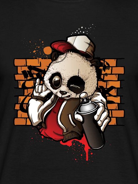 Cool Hip Hop Panda Hiphop Graffiti Spray Paint
