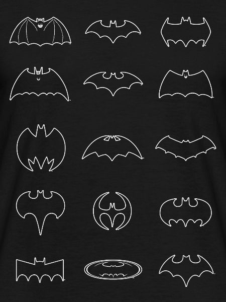 Batman Logo Geschichte weiß