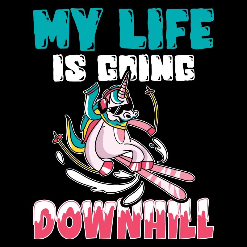 Ski skier skiing - Life going Downhill
