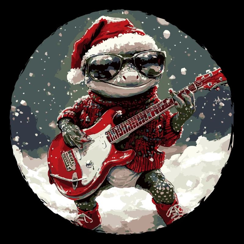Lizard Christmas Rocker Guitar Lizard Gecko