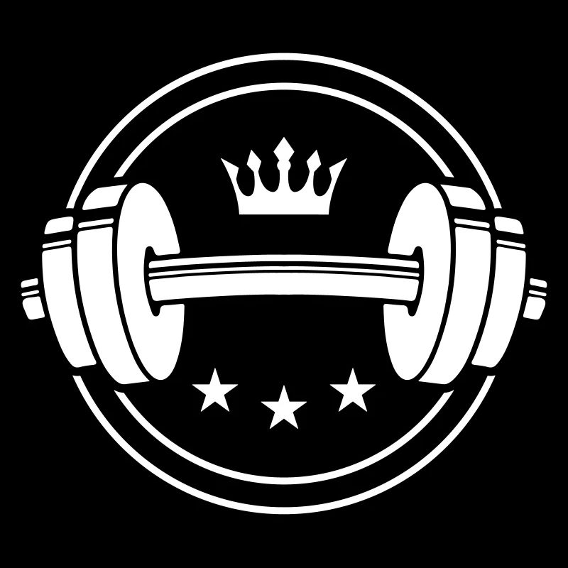 dumbbell icon weights symbol crown