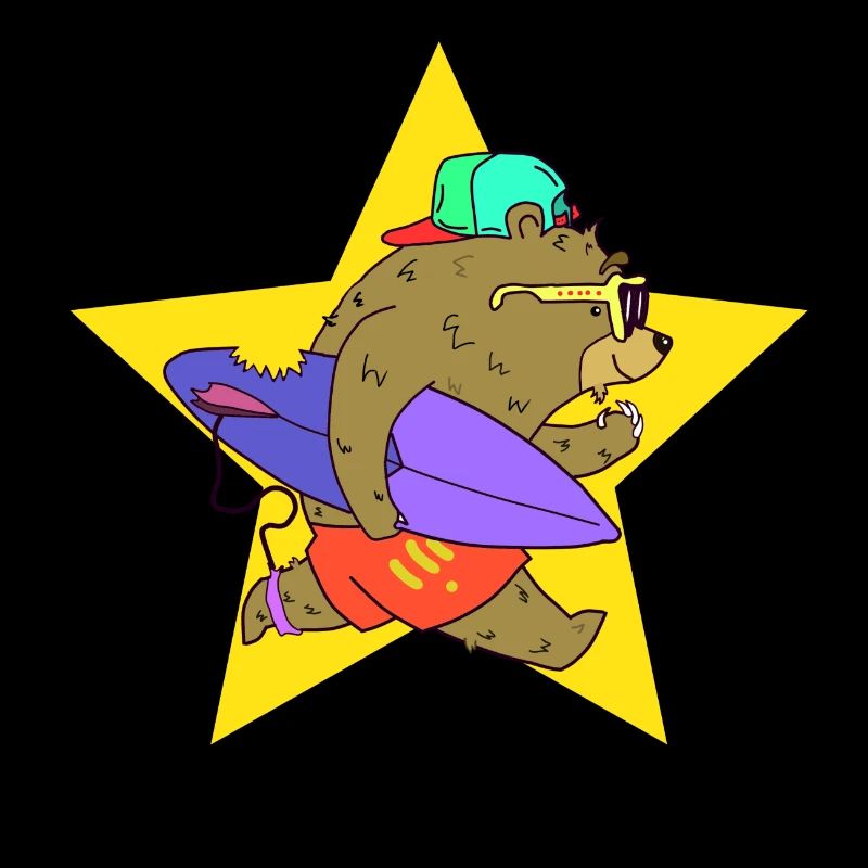 SURFER BEAR STAR TOUS LES DESIGNS