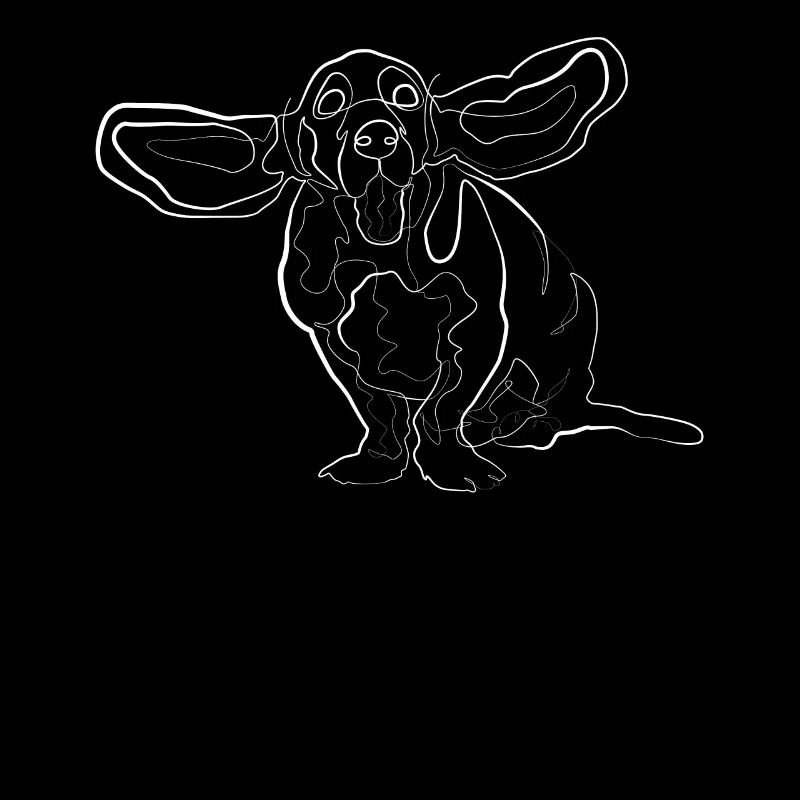 Hund mit großen Ohren - one line drawing