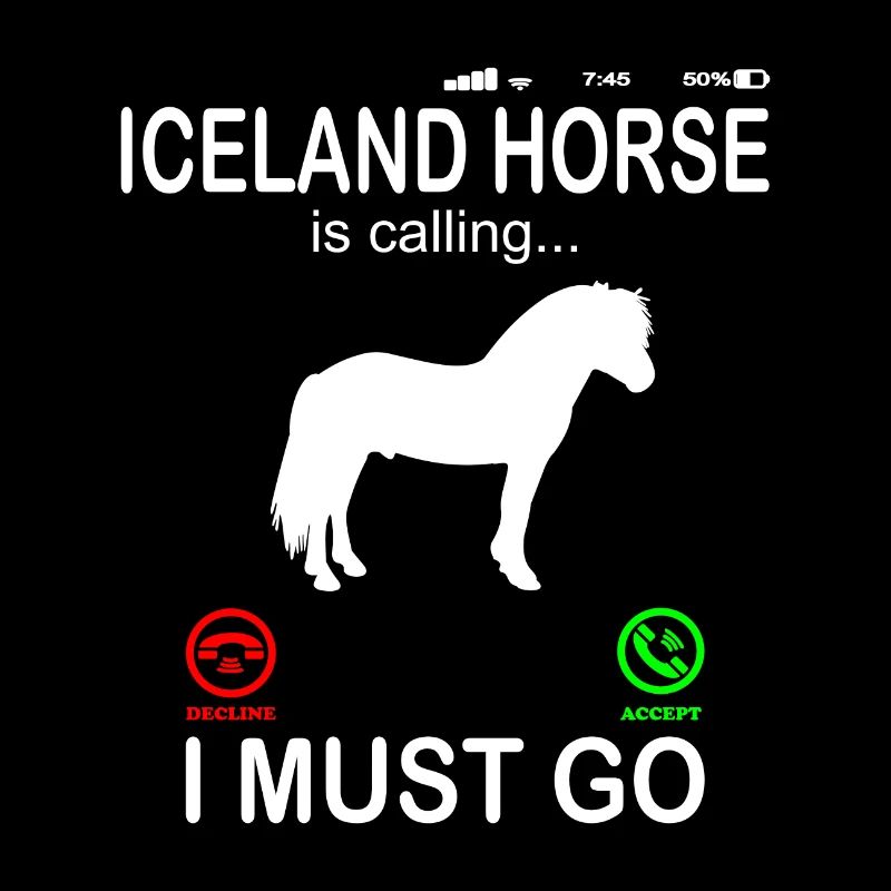 Islandpferd Pferd ruft an Lustiger Telefon Spruch