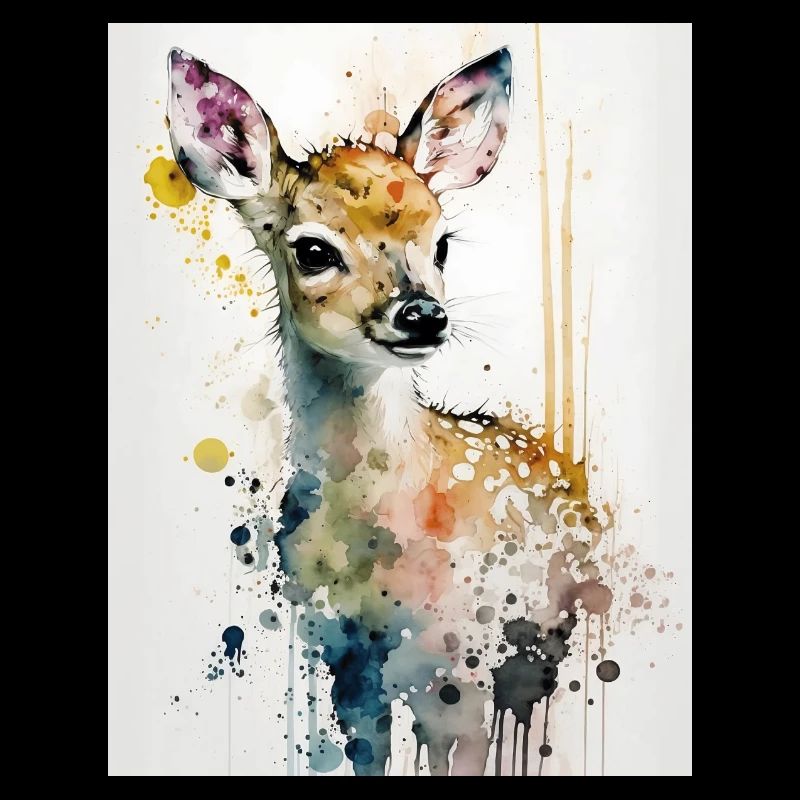 Cerf mignon style aquarelle