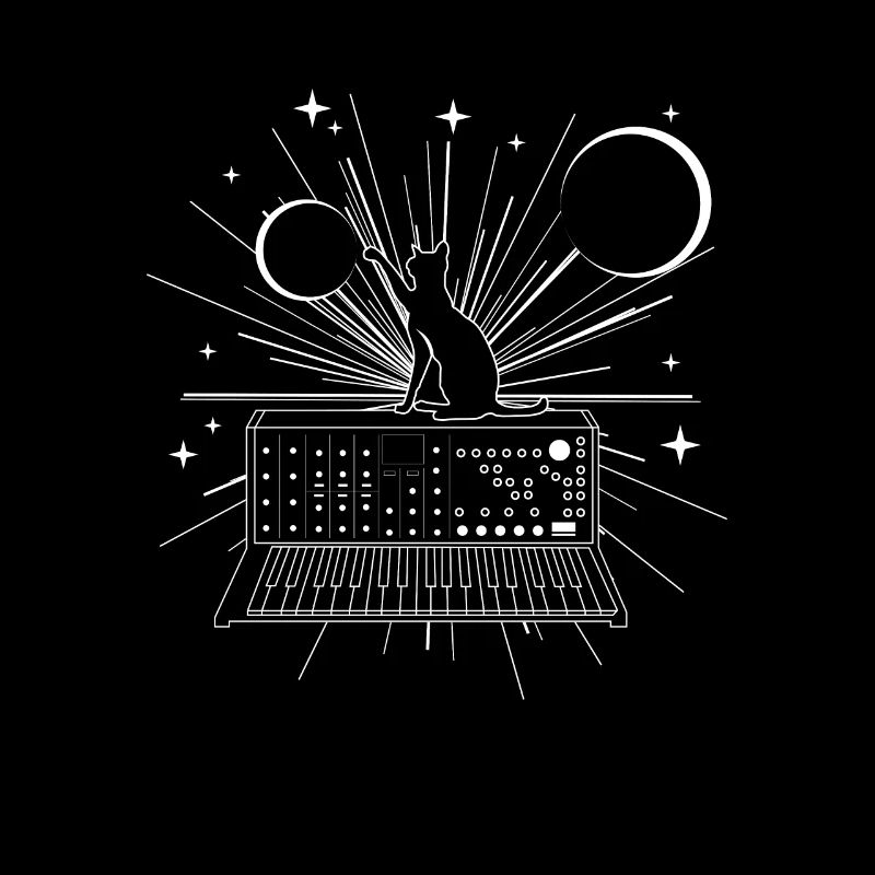 Katze Kätzchen Synthesizer Musik Geschenk