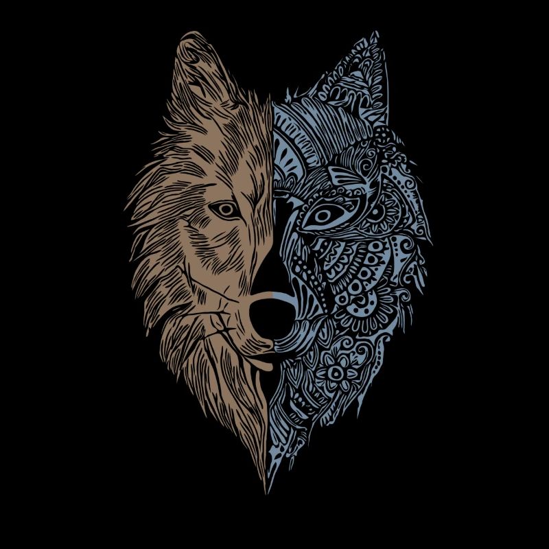 Loup Tête d’animal motif impression