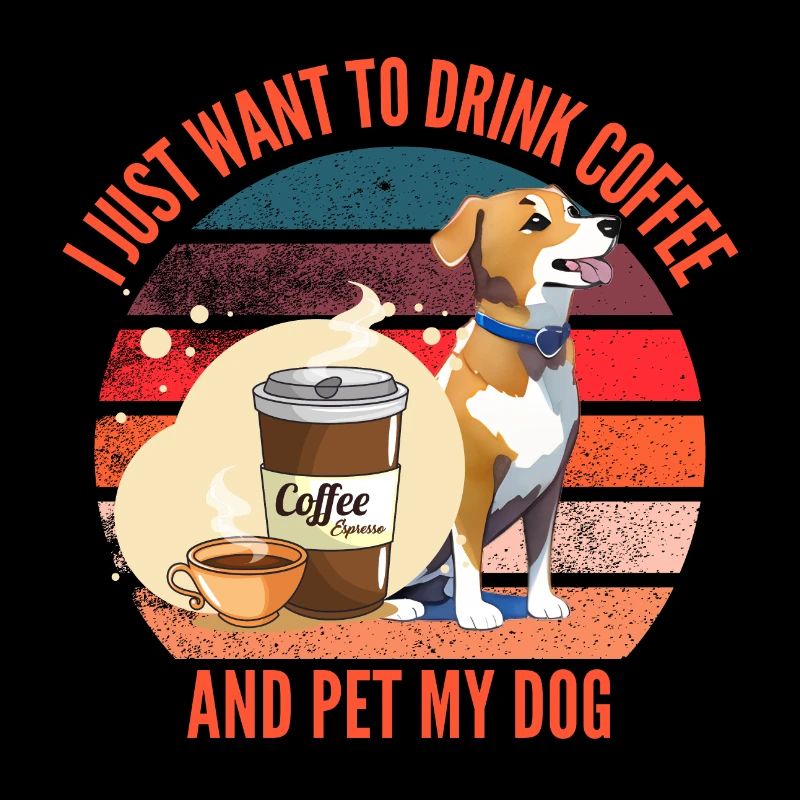 Drink Coffee and Pet Dog