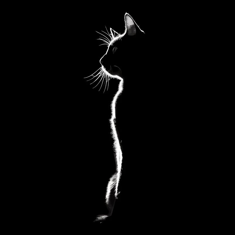 Minimalist Cat Silhouette - Stylish