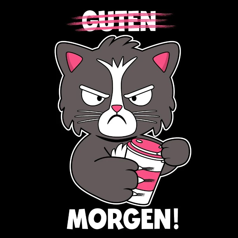 Guten Morgen Katze Kaffee Morgenmuffel Geschenk