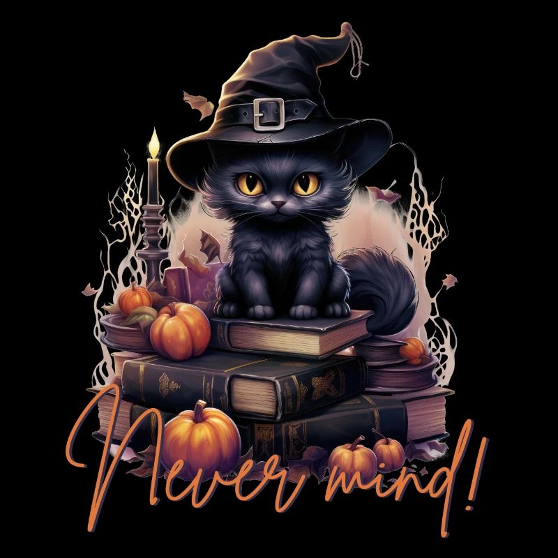 Wizard Halloween cat Never mind Zauberer Katze