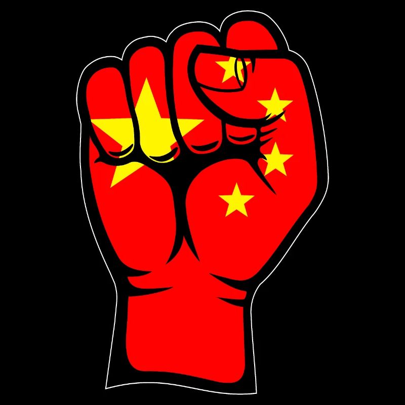Symbole de la main du poing du drapeau de la Chine