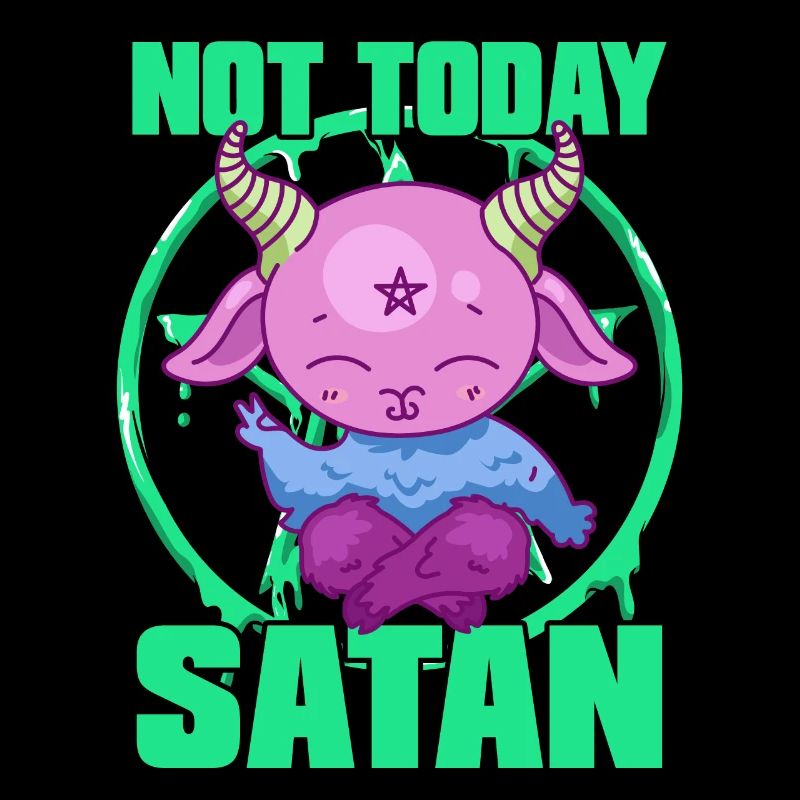 Not Today Satan Funny Halloween Kawaii Devil