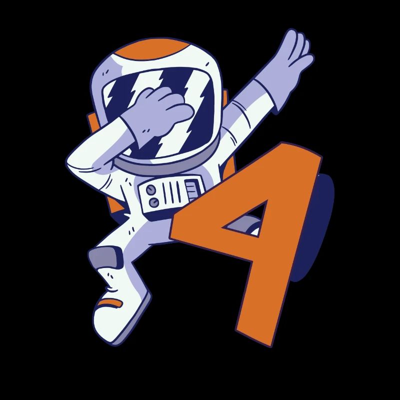4th Birthday Astronaut 4 Years Space Galaxy