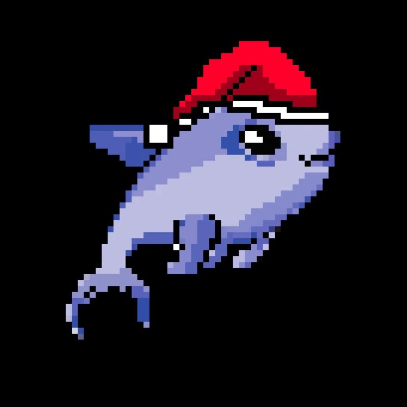 Dolphin pixelated Christmas - Funny
