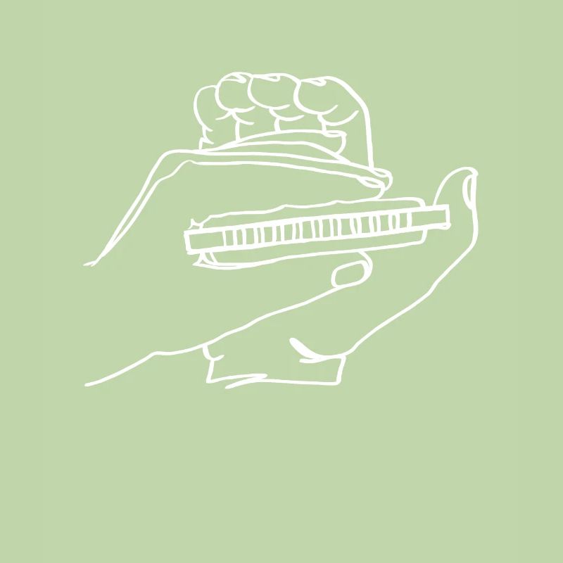 Harmonica Oneline Art - Harmonica Player