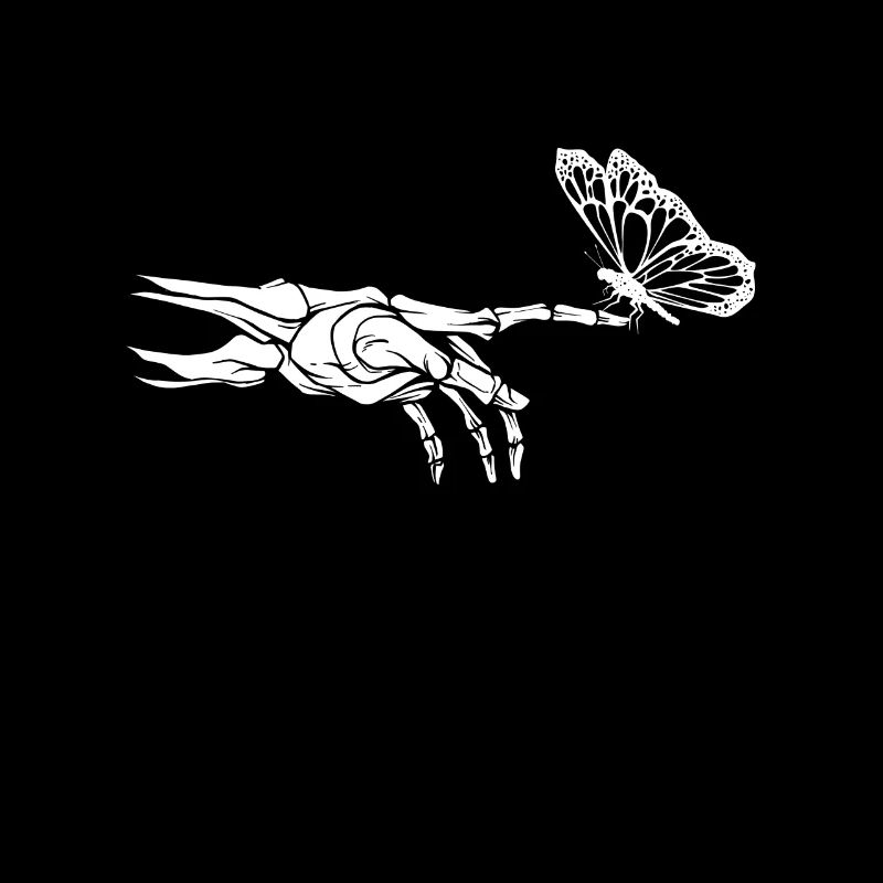 Skelett Hand mit Schmetterling - Goth Gothic