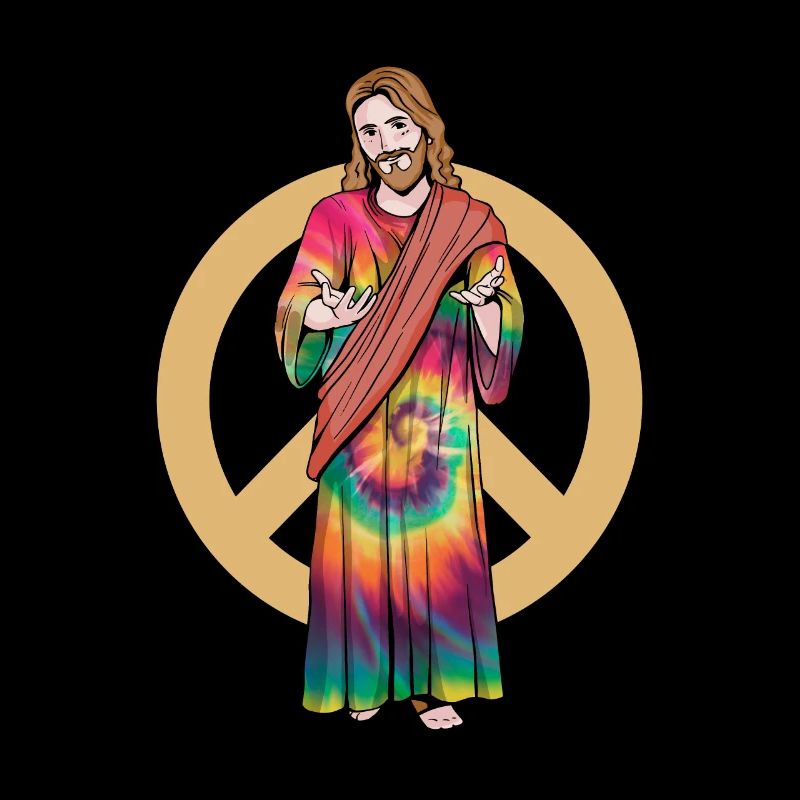 Jésus avec robe tie-Dye - Noël hippie