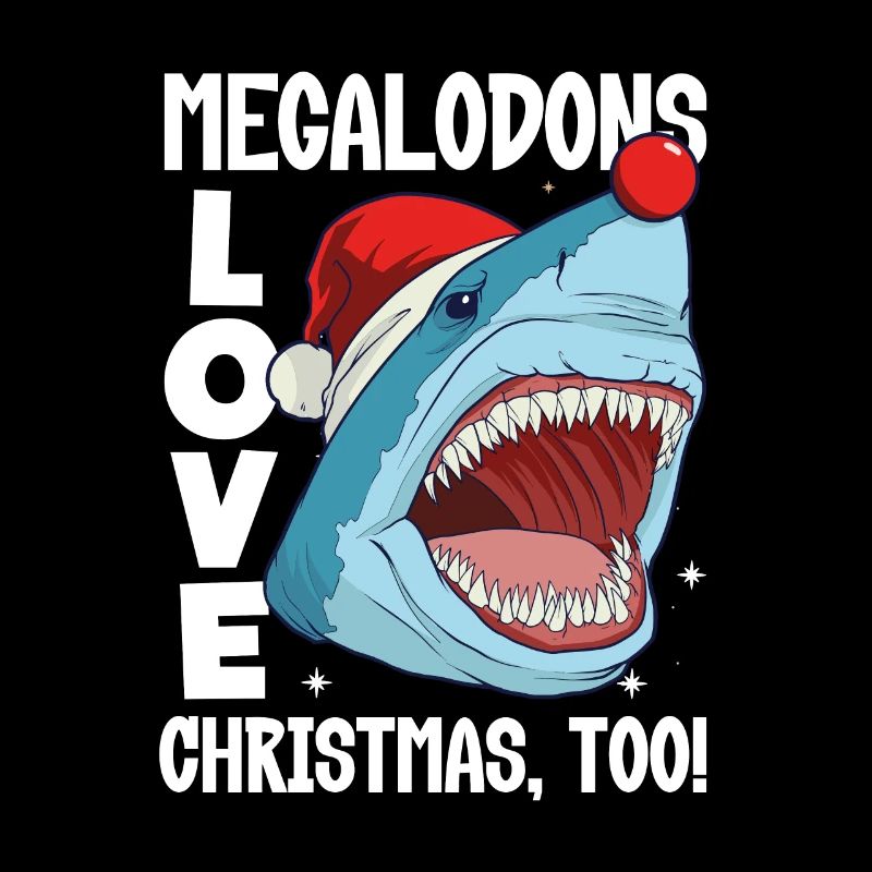 Les mégalodons adorent Noël aussi! Requin de Noël