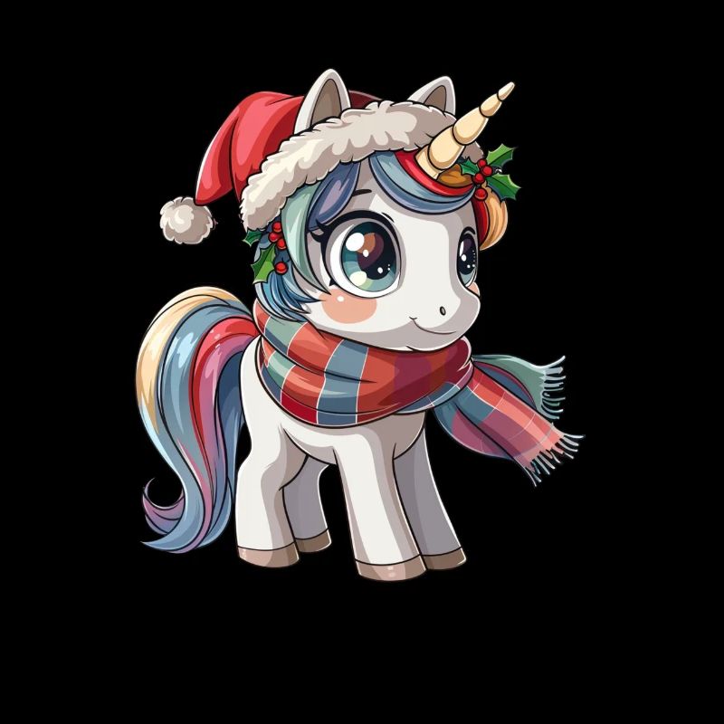 Licorne Noël Kawaii