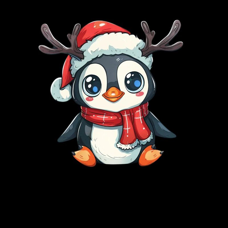 Penguin Reindeer Christmas Penguin Cute