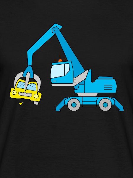 Scrap excavator on junkyard