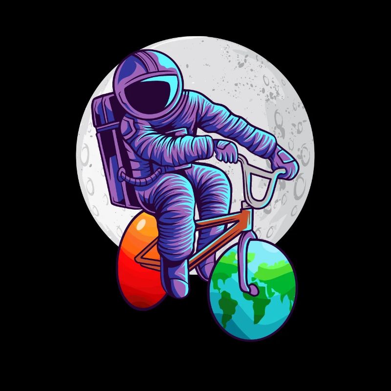 Espace astronaute vélo lune mars terre planète
