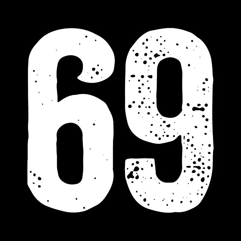 69 Numbers White