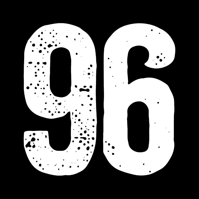 96 Numbers White