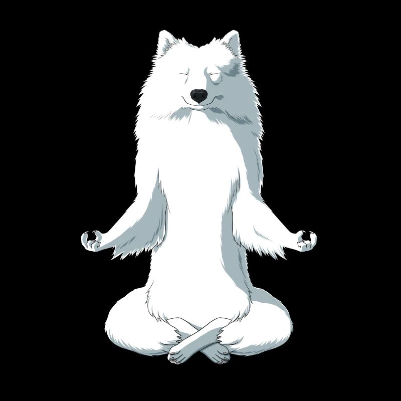 Meditierender JapanSpitz Hund
