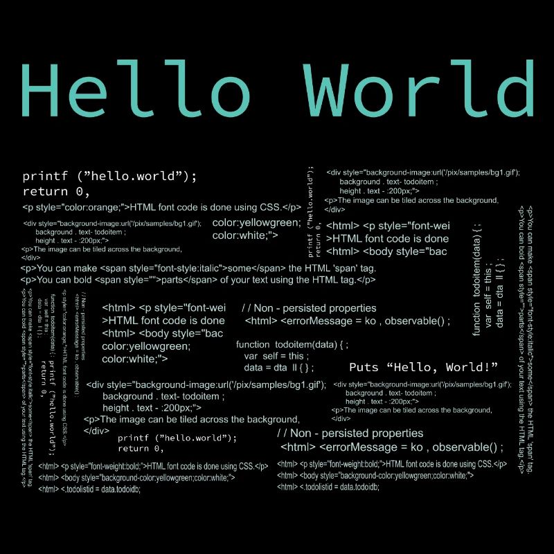 Hello World - Computer Pr... Programmeur & Nerd