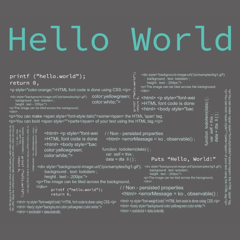 Hello World - Computer Pr... Programmierer & Nerd