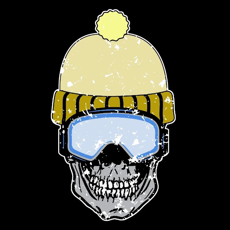 Crâne - avec casquette - snowboard