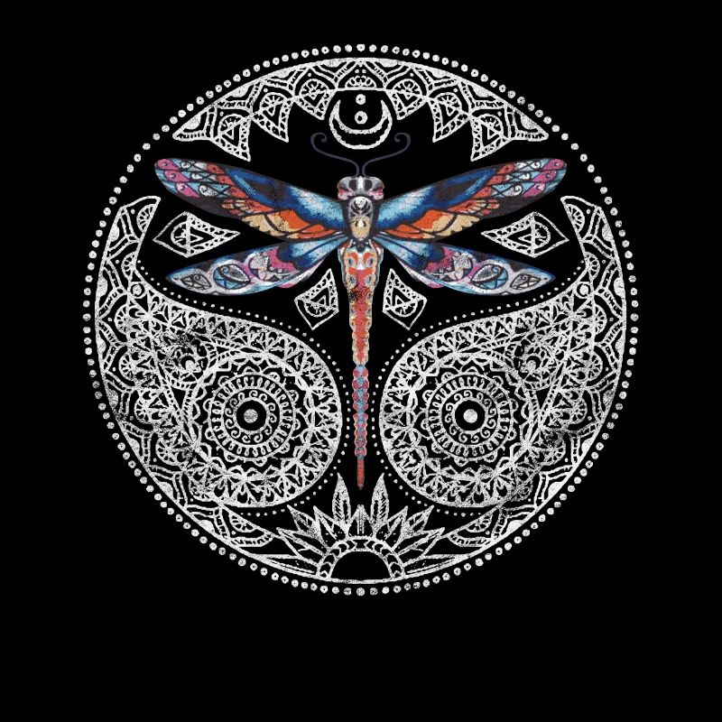 Mandala de libellule colorée magique