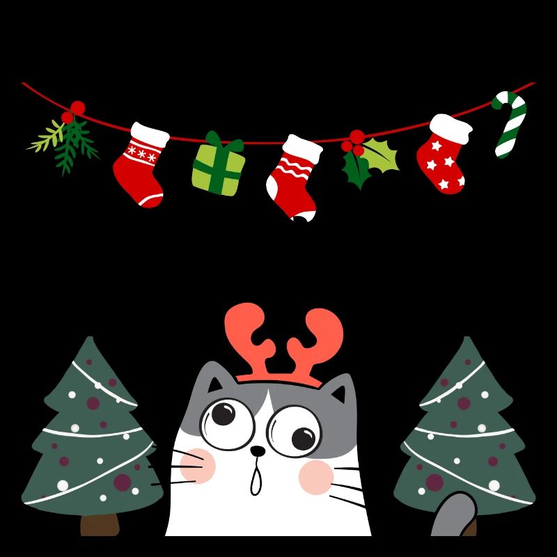 Je te souhaite un joyeux Noël bizarre (chat)