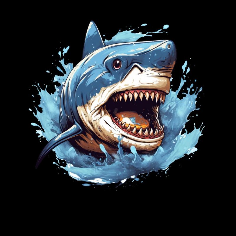 Shark attacks motif for diver