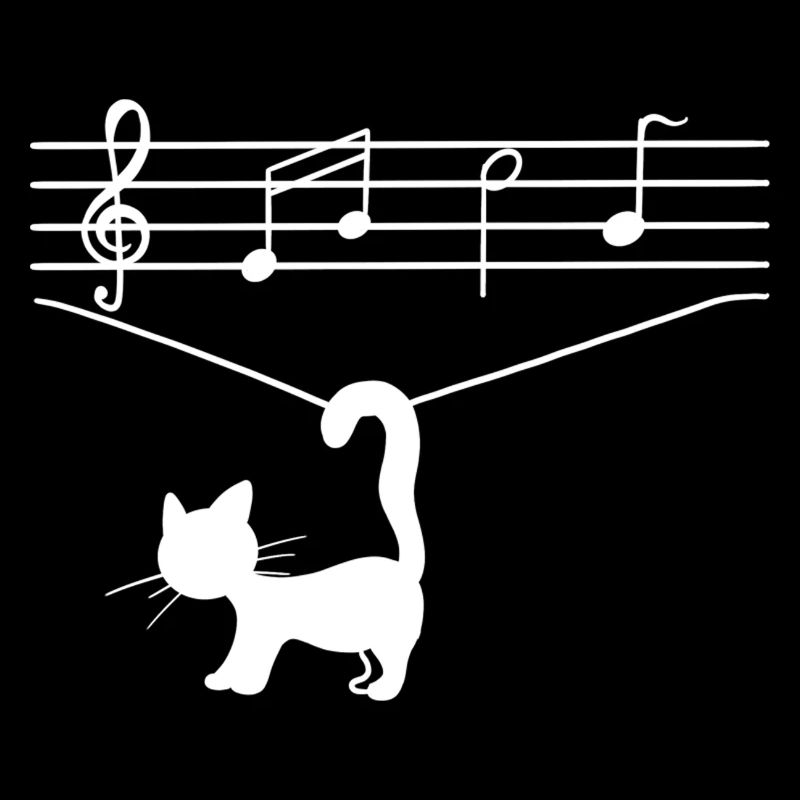 Chat drôle jouant avec des notes de musique Chat drôle