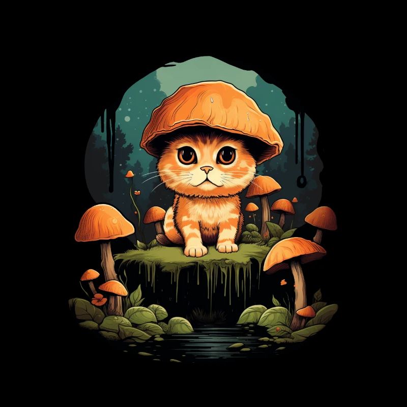 Cottagecore Cats Design - Charming Cat with Pi