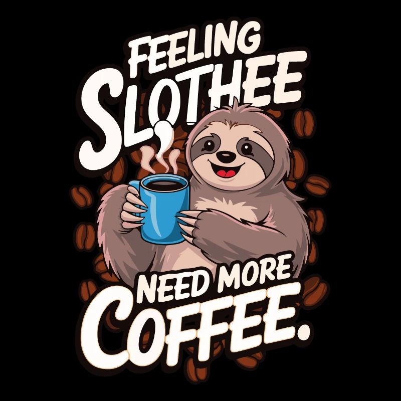 Feeling Slothee need more Coffee - lustige Sprüche
