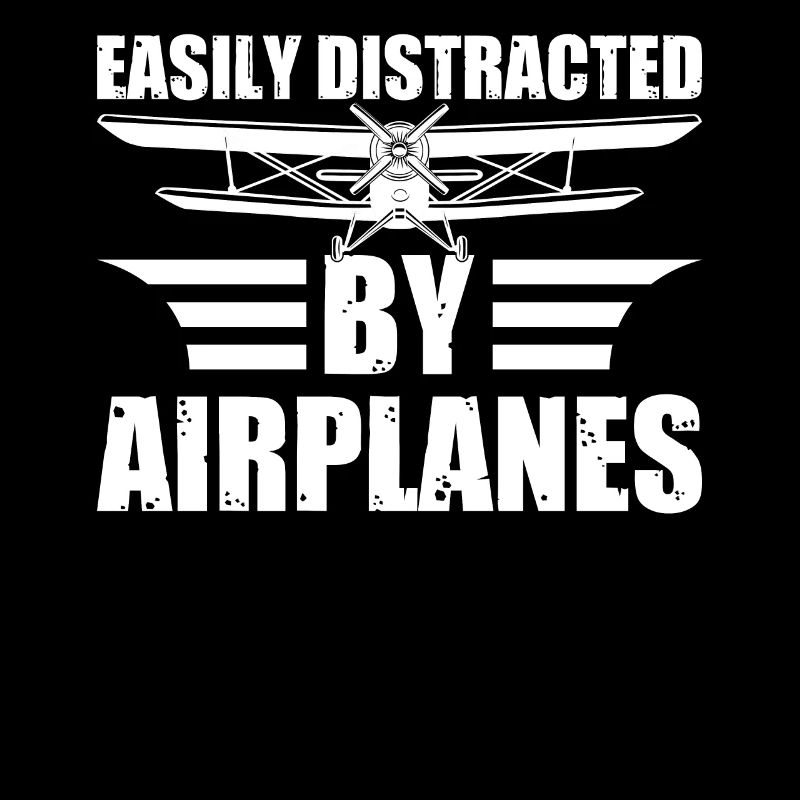 Easily Distracted by Airplanes - Biplane Plane Pil
