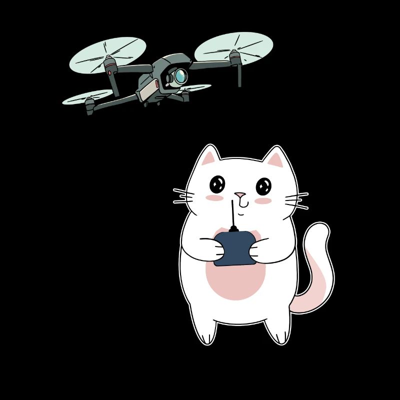 Quadcopter Drone Pilot Cat Drone Pilot