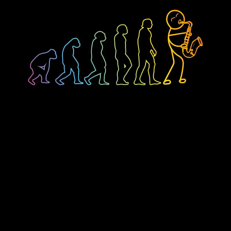 Saxophone Player Evolution - Funny Stick Figure Sa