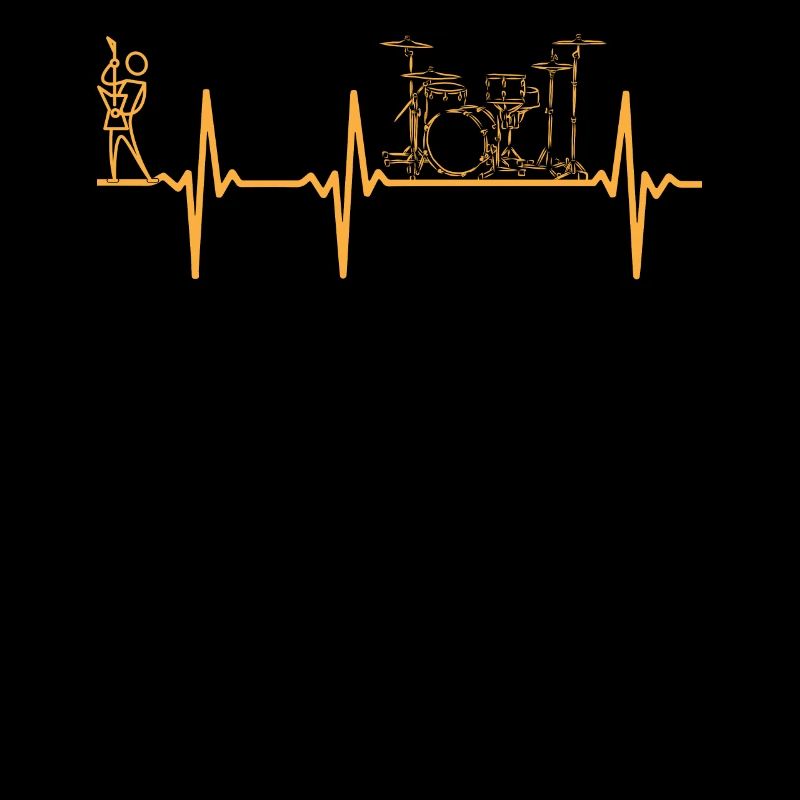 Drum Set Heartbeat Guitar Stick Figure Player Drum