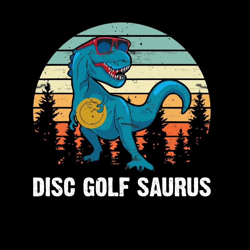 Disc Golfer Saurus - Dino Disc Golf Dinosaur