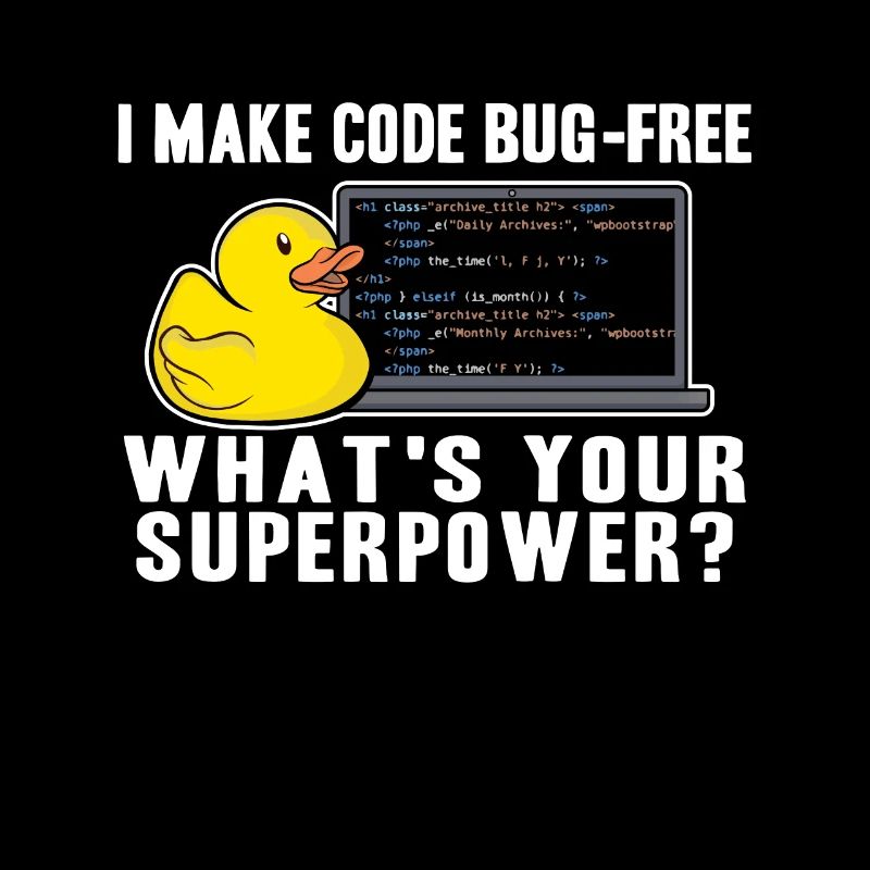 Funny Rubber Duck Debugging Superpower Coding Gift