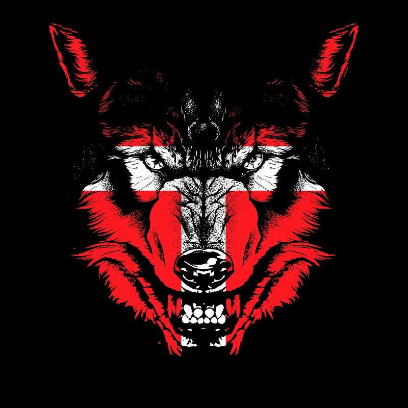 Loup avec le drapeau du Danemark
