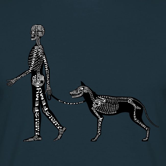 Squelette humain et chien
